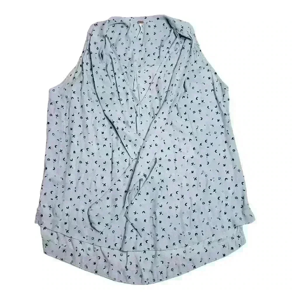 Free People women's blue hi-low tank top medium